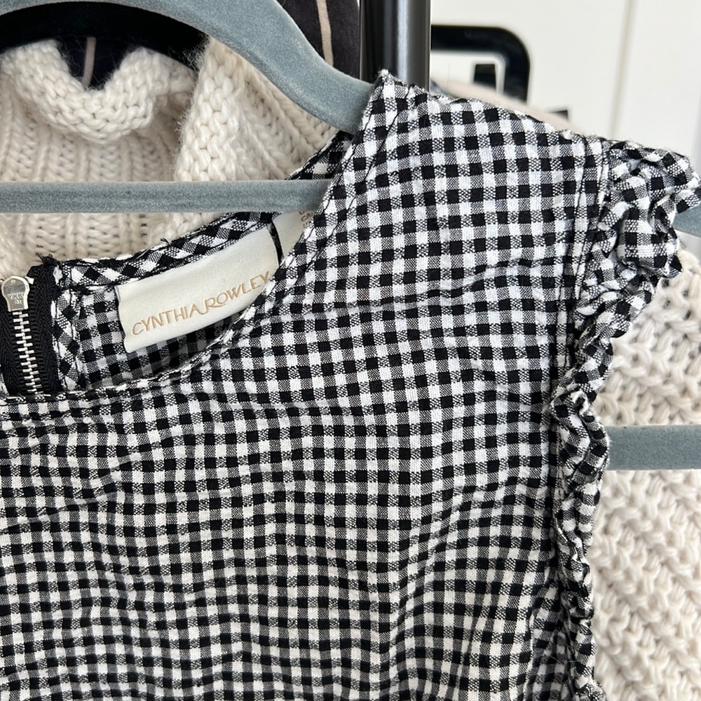 Cynthia Rowley B&W Gingman Dress Size 6